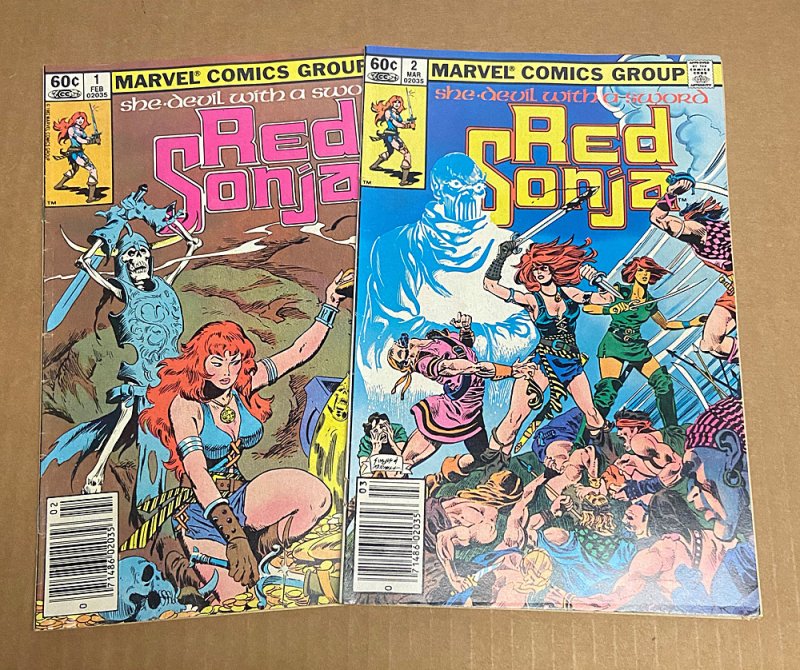 Red Sonja #1 #2 (SET)  (5.5 FN-) Newsstand /  2nd Series 1983