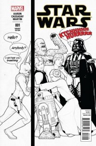 STAR WARS #1 (2015) JOHN TYLER CHRISTOPHER HUMOROUS PARTY COLOR/BW VARIANT  SET.