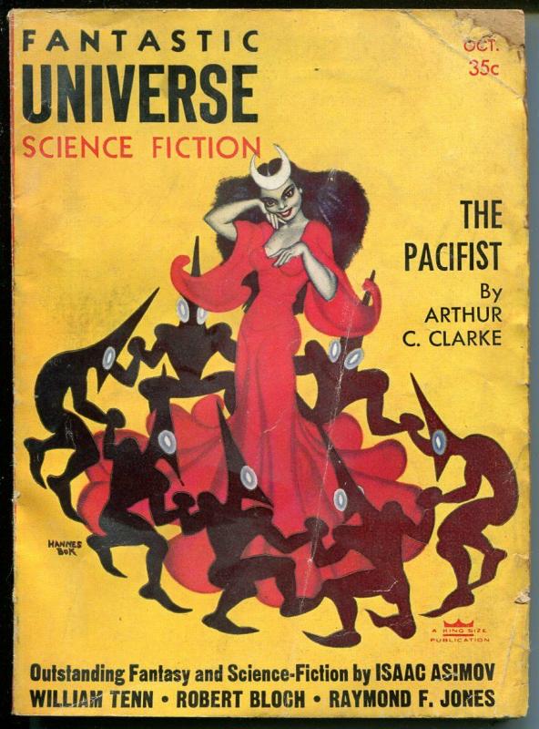 Fantastic Universe Science Fiction 10/1955-pulp-Hannes Bok-Bloch-Asimov-FR/G