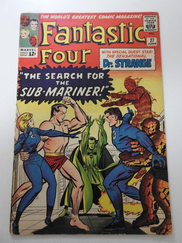 Fantastic Four #27 (1964) GD+ Condition 2 1/2 in cumulative spine split