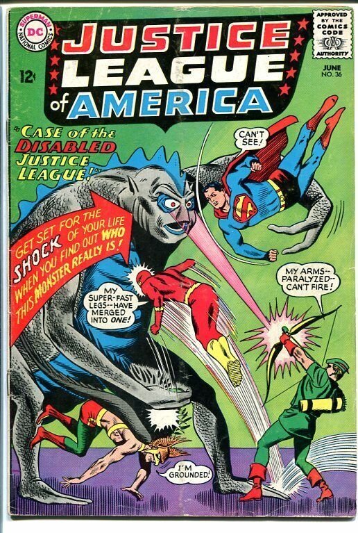 JUSTICE LEAGUE OF AMERICA #36-WILD MONSTER-DC COMICS VG