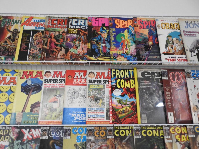 Huge Lot 78 Magazines W/ MAD, Conan, Spirit, Cracked Avg VG/FN Condition!