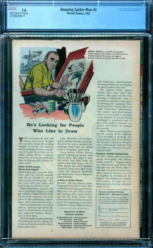 Amazing Spider-Man 3  CGC 7.0  1st Doctor Octopus 