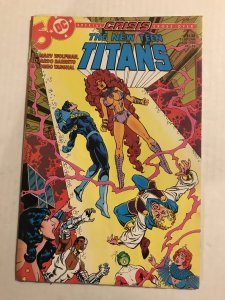 The New Teen Titans #14 : DC 11/85 VG; Nightwing, Cyborg, Crisis x-over