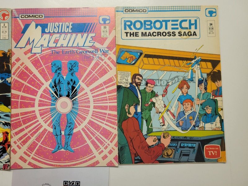 3 Comico Comics #2 23 Justice Machine + #24 Robotech 72 TJ8