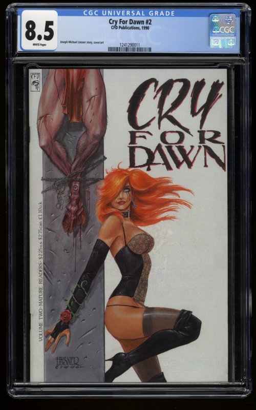 Cry For Dawn (1989) #2 CGC VF+ 8.5 White Pages Linsner Cover Story and Art!