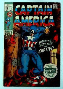 Captain America #125 Marvel 1970 FN- Bronze Age 1st Printing Comic Book