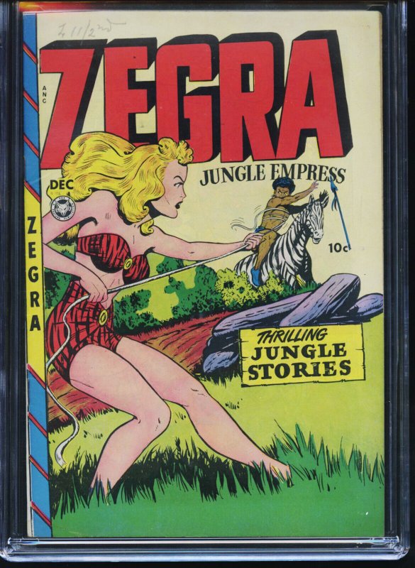 ZEGRA #3 - CGC-7.5, WP - Fox - Golden Age
