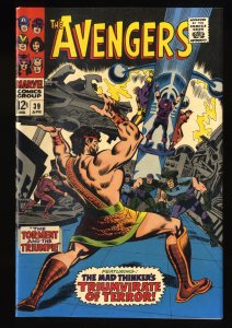Avengers #39 VF 8.0 White Pages Black Widow Cameo! Mad Thinker!