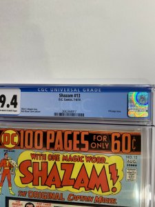 Shazam 13 Cgc 9.4 Ow/w Pages Dc Comics Bronze Age 2042364017 