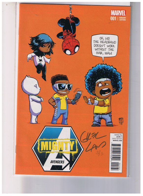Mighty Avengers #1C    Signed in Gold BY Greg Land