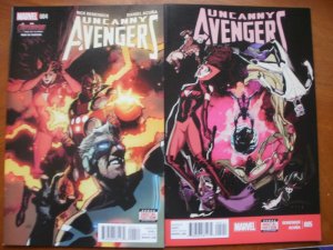 6 Near-Mint Marvel Comic: UNCANNY AVENGERS #1 #3 #4 #5 (2015) & #1 #2 (2016)