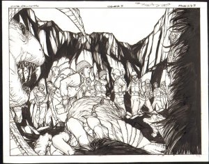 Time Grunts #3  pgs 2 & 3  Original Alex Sanchez Art Signed Double page splash