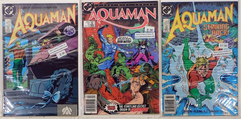 Aquaman Lot of 3 #3, 4, Striking Back 2 (1989) DC Comics 1st Print Comic Books
