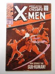 The X-Men #41 (1968) VG- Condition 4 centerfold wraps detached top staple