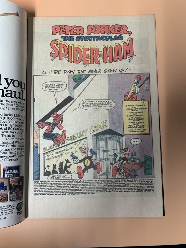 Peter Porker the Spectacular Spider-Ham Marvel/Star Comics #3 1985 