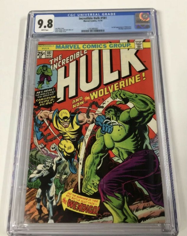 Incredible Hulk 181 + Giant-size X-men 1 Cgc 9.8 WP Perfect Centering Gems