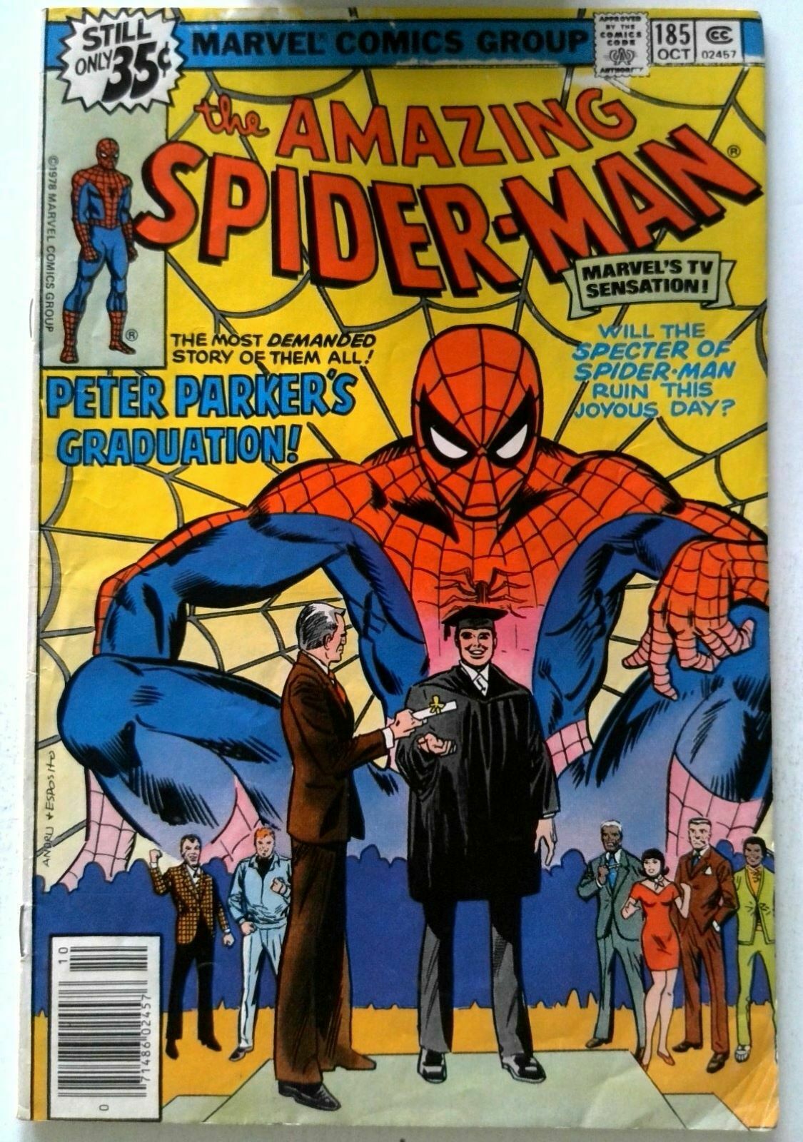 Amazing SpiderMan 185 Marvel 1978 VG Bronze Age 1st Printing Comic