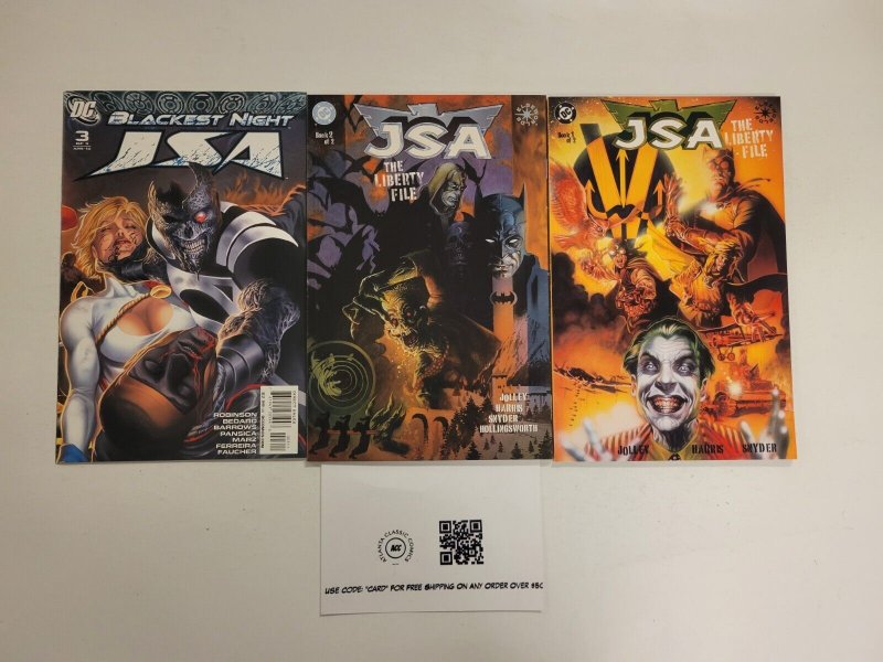 3 JSA DC Comic Books #1 2 3 Blackest Night Liberty File 87 TJ15