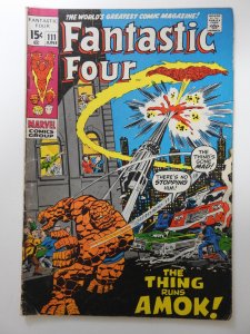 Fantastic Four #111 (1971) The Thing Runs Amok! GVG Condition!