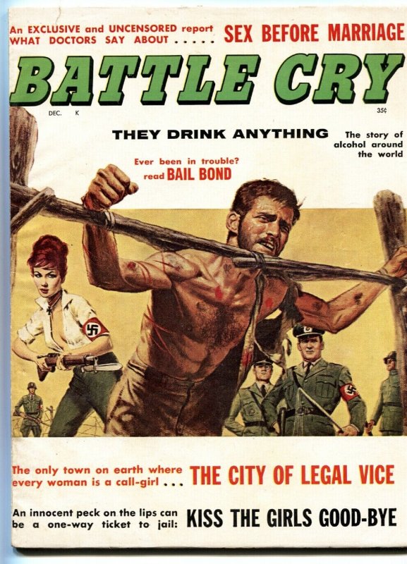 BATTLE CRY 12/1961-NAZI BABE MENACES GI-TORTURE-EXPLOITATION- 