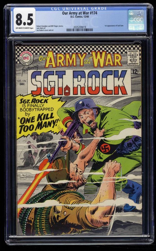 Our Army at War #174 CGC VF+ 8.5 Off White to White