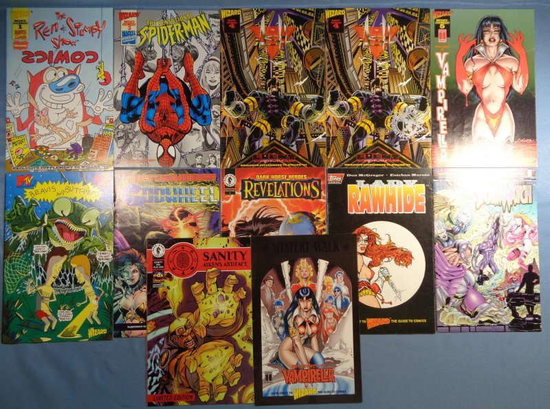 Lot of 12 Wizard Mini Comics Spider-Man Ren Stimpy Vampirella Beavis Butthead