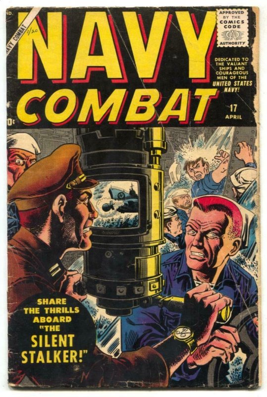 Navy Combat #17 1958- Atlas comics- Maneely cover- Nazi sub cover VG