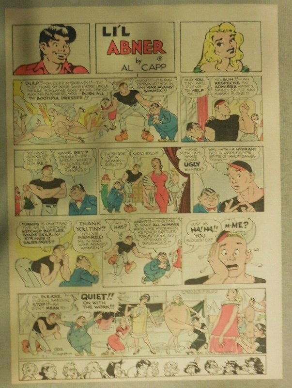 (49) Li'l Abner Sunday Pages by Al Capp from 1959 Tabloid Size Frazetta Artwork!