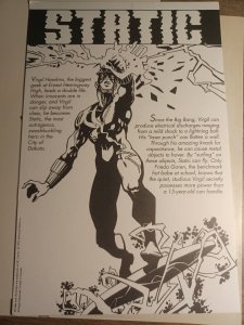 Static #1 VF 1st Static with Card and Poster DC Comics c213