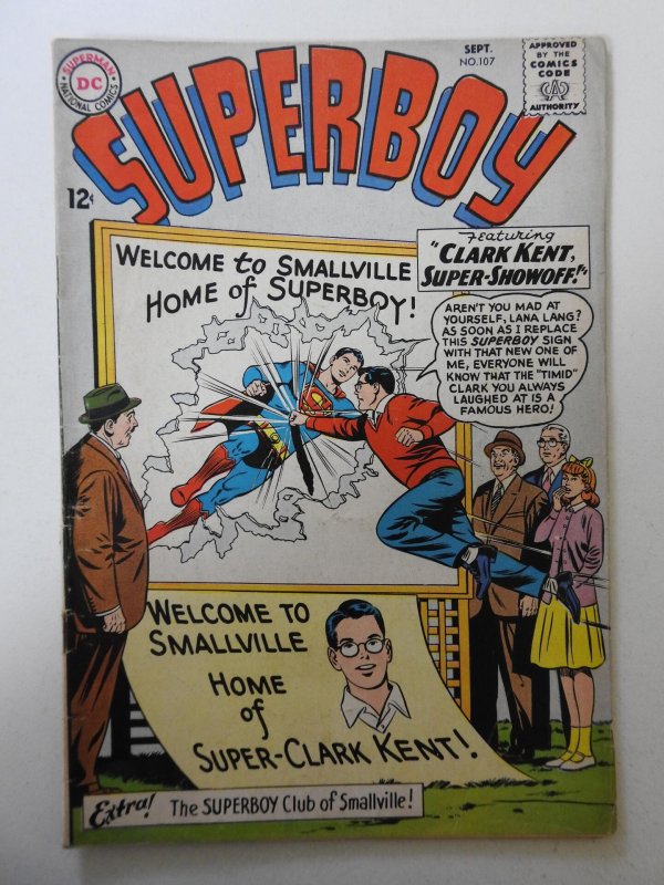 Superboy #107 (1963) VG Condition! Rust on bottom staple