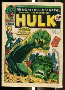 MIGHTY WORLD OF MARVEL #57 1973-HULK-FANTASTIC FOUR-KIRBY-UK COMIC FN