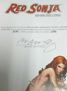 Red Sonja: She Devil With A Sword Vol 1 Signed by Michael Avon Oeming 1392/1699