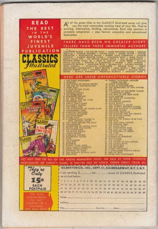 Classics Illustrated #90 (Dec-51) FN+ Mid-High-Grade 