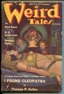 WEIRD TALES 11/1938-I FOUND CLEOPATRA-EGYPTOLOGY-BARGAIN PRICE-pr