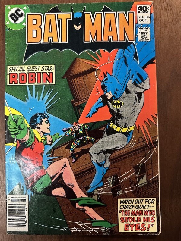 Batman 316 FN Origin Of Crazy Quilt DC 1979 Comic Books Bronze Batman 316 fn origin of crazy quilt dc 1979 comic books bronze