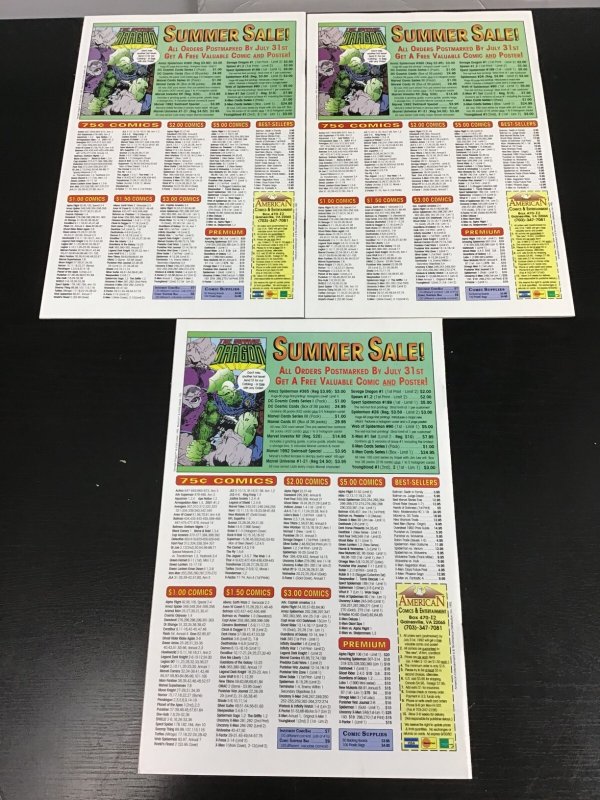 3PC SAVAGE DRAGON #1 LOT (9.2) 1ST ISSUE!! 1992