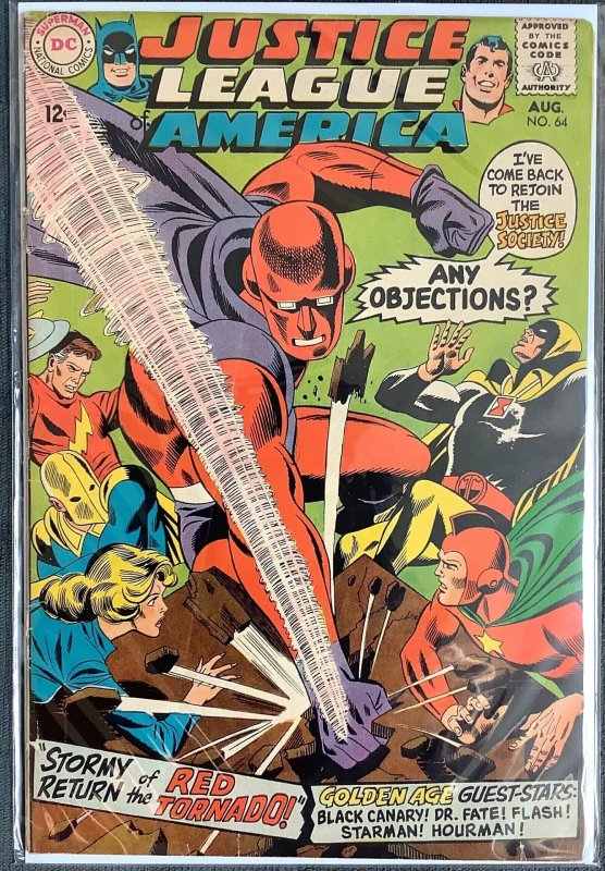 Justice League of America #64 (1968)- 1st app Red Tornado in Silver Age & Origin