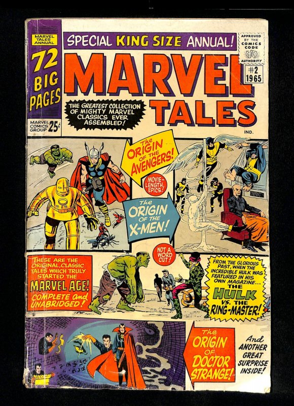 Marvel Tales #2 Origin Avengers! X-Men! Dr. Strange! Hulk!