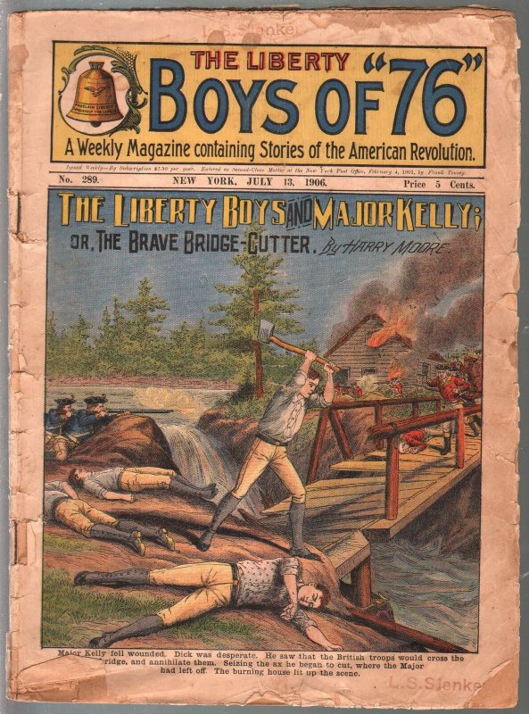 -Boys Of 76 7/13/1906-American Revolution-Brave Bridge Cutter-pulp thrills-G