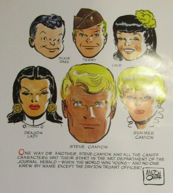 1984 STEVE CANYON Characters Dayton Newspaper 18x20 Poster by Milton Caniff FN 