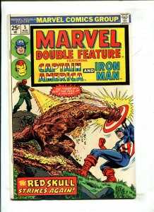 MARVEL DOUBLE FEATURE #5 - REPRINTED STORIES OF CAP & IRON MAN (6.0) 1974