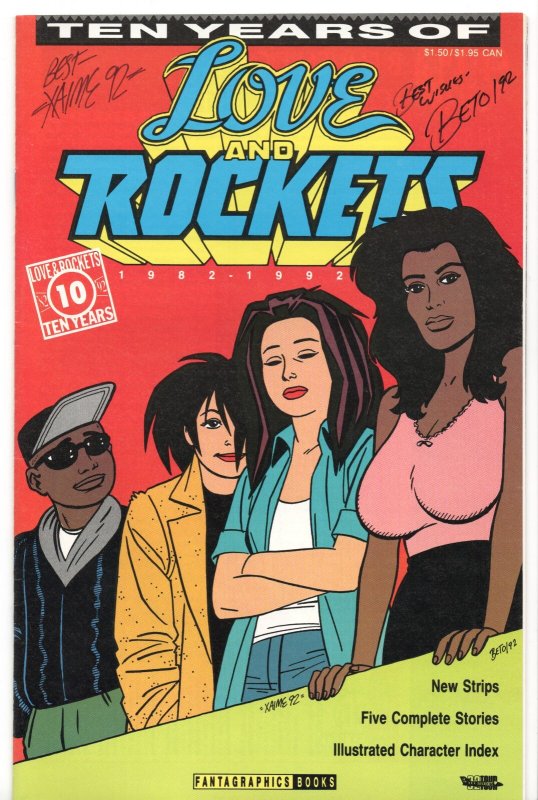 Ten Years of Love and Rockets (Fantagraphics Books September 1992) SIGNED