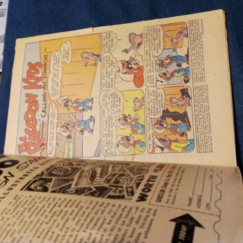 Movietown's Animal Antics #46 DC 1953 Golden Age funny animal comics raccoon kid