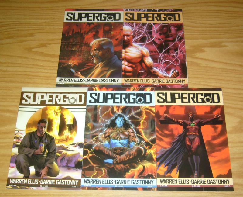 Warren Ellis' Supergod #1-5 VF/NM complete series - avatar press 2 3 4 set lot