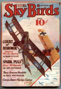 Sky Birds Pulp October 1933- Court of Dishonor VG/F