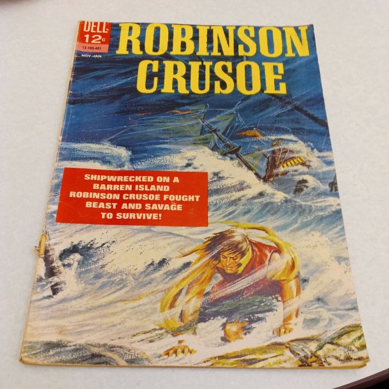 Robinson Crusoe #1 Dell comic book 1960s painted cover silver age movie classic