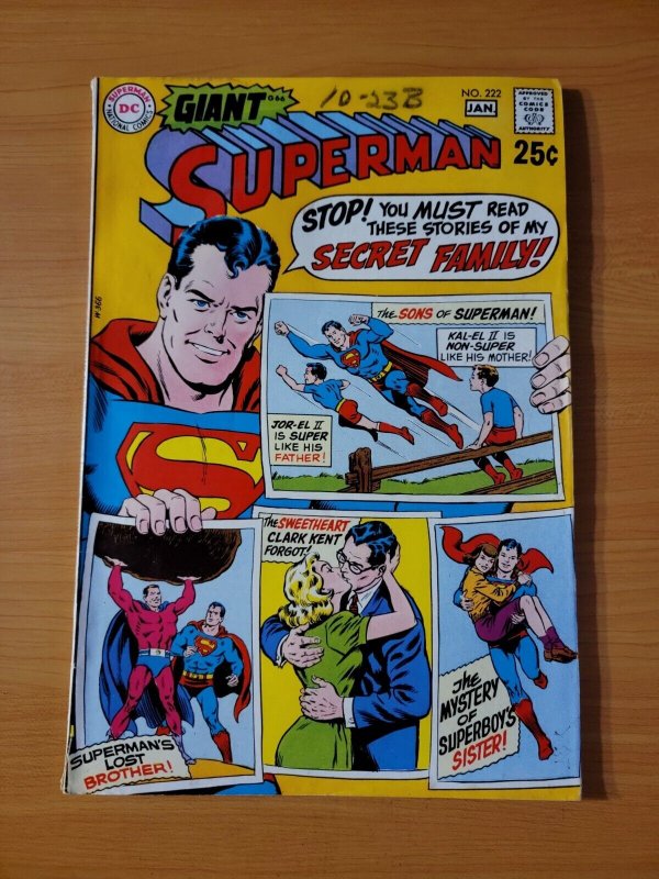 Superman #222 ~ FINE - VERY FINE VF ~ 1970 DC Comics