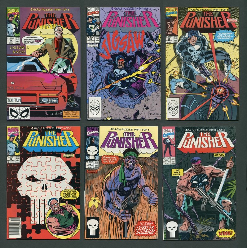 Punisher ##35 #36 #37 #38 #39 #40 (Jigsaw SET) 9.2 - 9.4 NM  1990