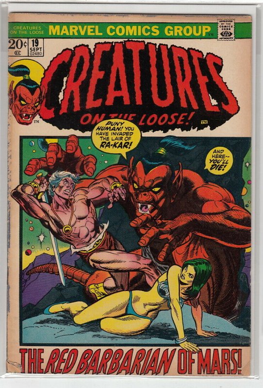 CREATURES ON THE LOOSE (1971 MARVEL) #19 VG A06128